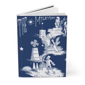 hardcover journal blue antique graphic reproduction design the milky way astrology book